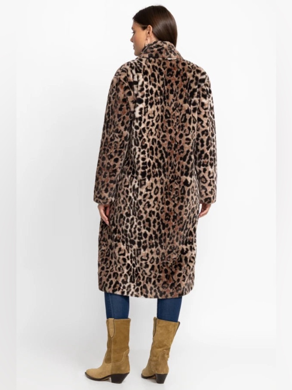 New Johnny Was Faux Fur Leopard Print Coat with 100% Silk Printed Lining Rare - Picture 16 of 16